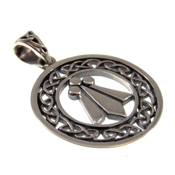 Solid 925 Sterling Silver Awen 3 Rays of Light Pendant with Celtic Knotwork - Picture 3 of 5